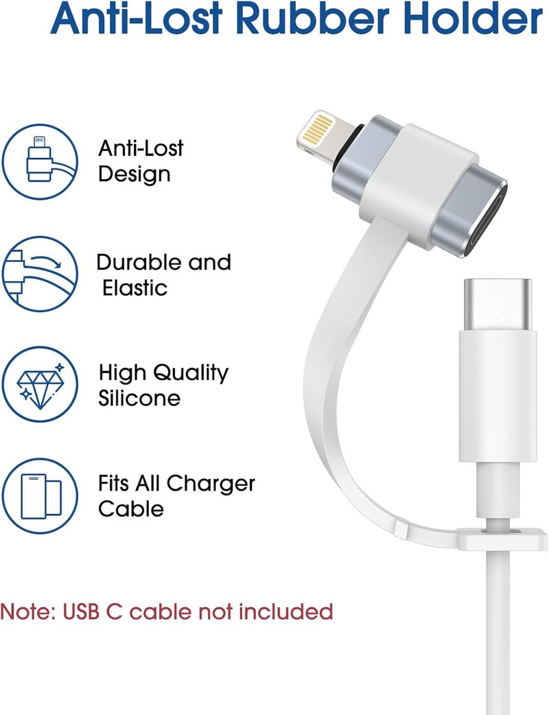 TechMatte Female USB C to Male Lightning Adapter 3 Pack 2.2A Charging Data Transfer, Compatible with iPhone 14, 13, 12, 11 Xs SE iPad iPod AirPods, Not for Audio Headphones/OTG Android Anti-Lost, Grey - Image 5